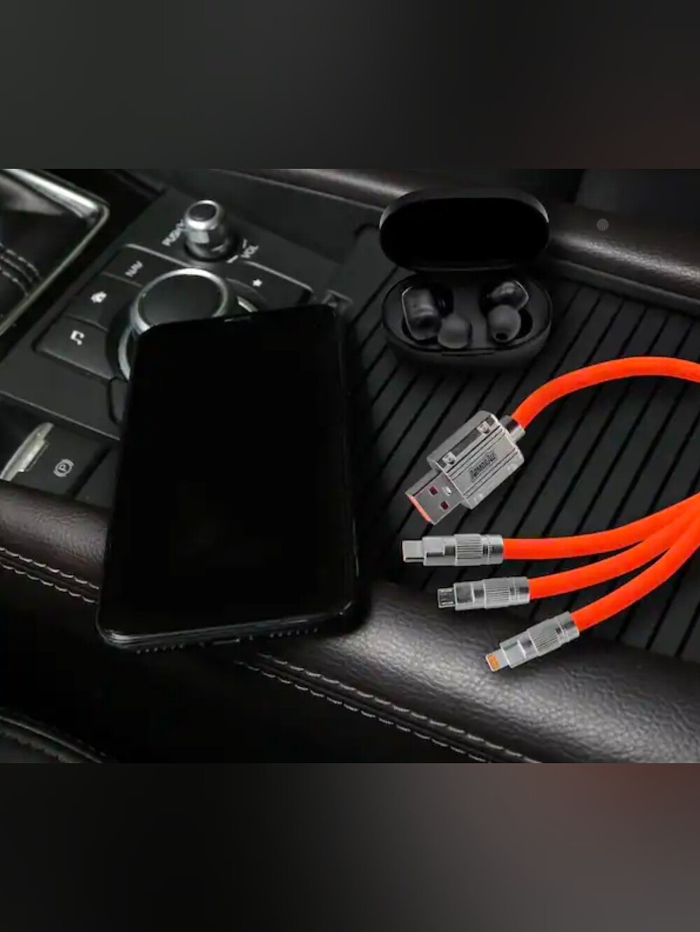 Universal Orange 3-in-1 Fast Charging Cable for Cell Phones 1.2m Cord Length